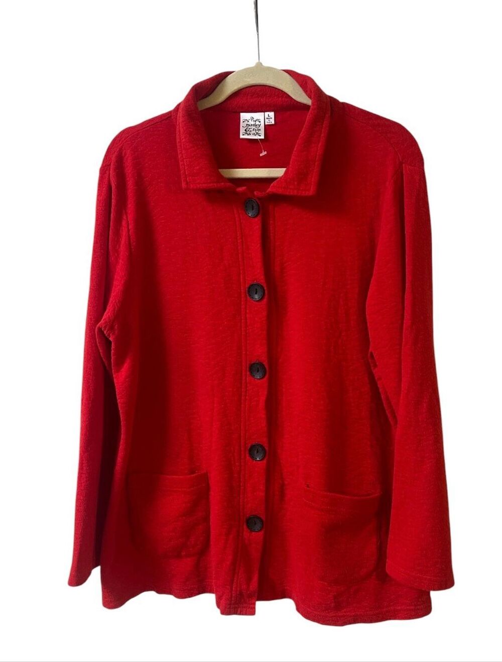 Parsley & Sage red button down tunic swing top size large